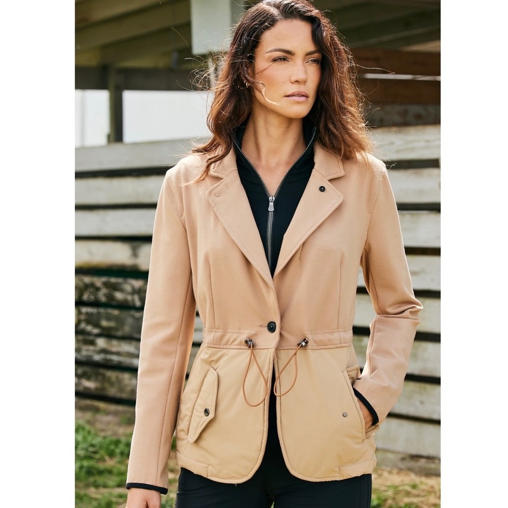 Anatomie Valmy Drawstring Jacket Size M camel tan sporty golf neutral Logo